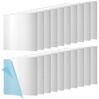 Imagen de 20 placas de aluminio, 0,5 mm grosor, chapa aluminio plateada con película protectora, 15 cm x cm, perforación, placa ejercicios para modelismo, construcción
