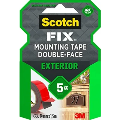 Imagen de Scotch Fix Cinta de montaje para exteriores 411 1915 P, 19 mm x 1,5 m, 1 rollo/pack (el embalaje puede variar)