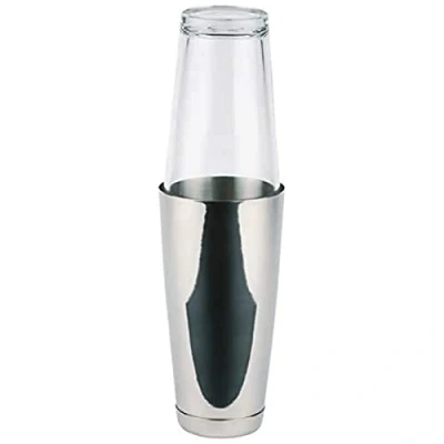 Imagen de APS Boston Shaker, taza de 700 ml + vaso 400 ml, apto para alimentos, lavavajillas, coctelera noble, acero inoxidable pulido