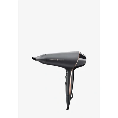 Imagen de Remington Secador de Pelo Profesional PROluxe Midnight Edition 2400 W, Iónico, Tecnología OPTIHeat, Sin Encrespamiento, Motor AC, Difusor y Concentrador, 3 Temperaturas, 2 Velocidades AC9140B