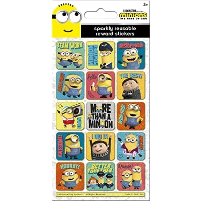 Imagen de Paper Projects 01.70.12.048 Minions: The Rise of Gru Sparkly Reward Pegatinas Producto oficial Reutilizables en superficies no porosas, 19,5 cm x 9,5