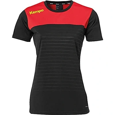Imagen de Kempa Emotion 2.0 Shirt Women Camiseta de Juego para Mujer, Negro/Rojo/Amarillo, XS