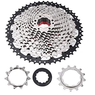 Imagen de Rueda Libre de Bicicleta, Cassette Bicicleta Carretera Montaña 9/10/11/12 Velocidad 32/36/42/46T Piñón Accesorios Repuesto Ciclismo(12S 11 50T silver black)