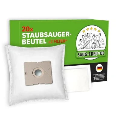 Imagen de SAUG FREUnDE I 20 bolsas para aspiradora Severin BC 7045 S Power Snow White, Snowwhite, 7041, 7044, 7046, 7055, 7056, ALDI QUIGG 5390, compatible con SB 7218 (incluye filtro).