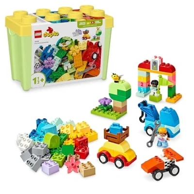 Imagen de LEGO Duplo Classic Caja de Ladrillos: Coches y Camiones Juguete, Set Juego Educativo con Vehículos Ruedas para Niños Niñas 18 Meses o Más Desarrollar la Motricidad 10439