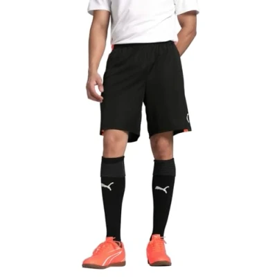 Imagen de Puma Individual LIGA Training Shorts OPEN Pockets Pantalón corto de deporte, Hombre, Talla: XL, Black/heat fire