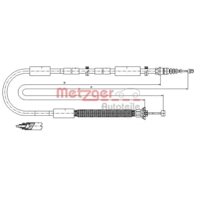 Imagen de METZGER 12.0706 Cable de Freno Mano Atrás derecha 1663/1470 Discos COFLE FIAT: Stilo Hatchback