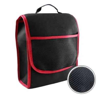 Imagen de L &amp; P Car Design Organizador pequeño para maletero de coche, bolsa herramientas, con cierre velcro, color negro y rojo