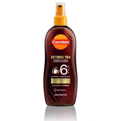 Imagen de Carroten Intensive Tanning Oil SPF 6, 200 ml Acelerador del bronceado con fragancia de coco Aceite bronceador en spray protección solar para un rápido