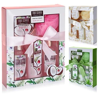 Imagen de BRUBAKER Cosmetics Set de Baño y Ducha Coco Fresa Juego 5 piezas para regalo