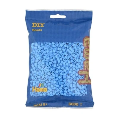 Imagen de Hama Perlen 201 46 bolsas de perlas para planchar con aprox. 3.000 cuentas colores Midi manualidades diámetro 5 mm en azul pastel, diversión creativa niños a partir años