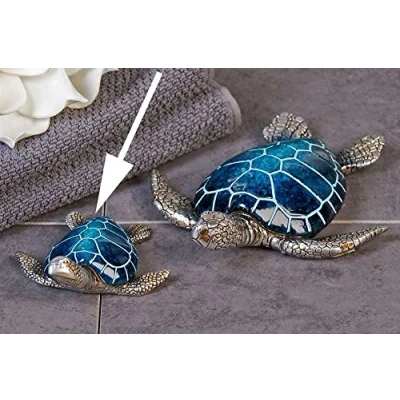 Imagen de Casablanca Schildkröte &#039;Josie&#039; aus Poly blau/silber 10 cm 59973