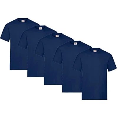 Imagen de Fruit of the Loom Pack de 5 camisetas para hombre, algodón pesado, M, L, XL, XXL, 3XL, colores surtidos, M