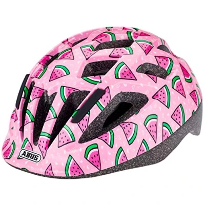 Imagen de ABUS Casco infantil Smooty 2.0 de bicicleta robusto para niños pequeños en el asiento del copiloto niñas y Rosa con dibujo melón, M (49 55cm)
