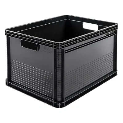 Imagen de keeeper Robusta Caja de Transporte, Resistente a ácidos y apto para alimentos, 60 x 40 32 cm, 64 l, Robert, Gris Grafito