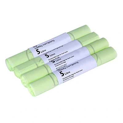 Imagen de The Caddy Company Bolsas de basura biodegradables y compostables (5 L, 100 unidades), color verde