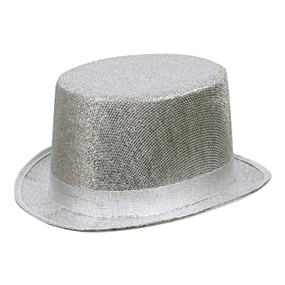 Imagen de Boland 04177 brillantinato Sombrero, Adulto, un tamaño, color: plata , color/modelo surtido