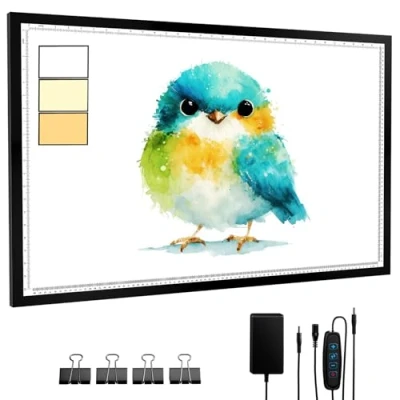 Imagen de A1 Mesa de Luz Caja LED para Pintura Diamantes, 3 colores10 Niveles Brillo, Dibujo, Proyector Dibujos Ligera y Duradera