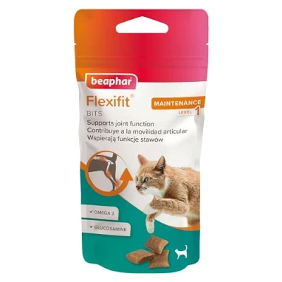Imagen de Beaphar Flexifit bits Snack Articular para Gatos Sabor a Pescado Omega 3, glucosamina 35g