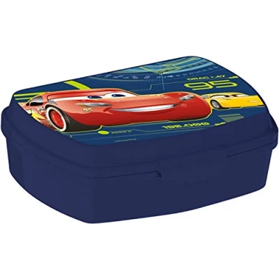 Imagen de ALMACENESADAN Sandwichera rectangular multicolor; producto de plástico reutilizable; libre BPA; dimensiones interiores 16,5x11,5x5,5 cm (Disney Cars)