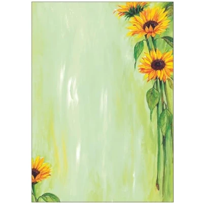Imagen de Sigel Sunflower Papel preimpreso para impresora de inyección tinta y láser (A4, 90 g/m2, 25 hojas), diseño girasoles