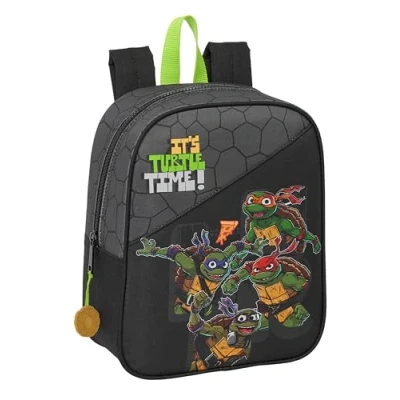 Imagen de Safta TORTUGAS NINJA Mochila Infantil, Niño, Escolar, Adaptable a Carro, Ideal para Guardería, Cómoda y Versátil, Calidad Resistencia, 22x10x27 cm, Color Gris/negro