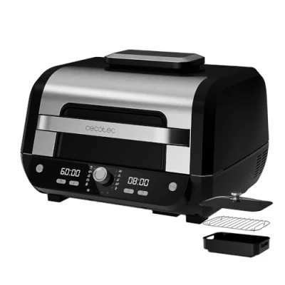 Imagen de Freidora de aire Cecotec Cecofry FireDome 8000 Pro, 1700 W, 8 l, Doble resistencia, 12 modos, 4 niveles grill, Incluye accesorios, Silver Black