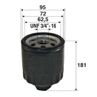 Imagen de VALEO 586056 Filtro de aceite UNF 3/4&quot; 16 enroscable VOLKSWAGEN: TRANSPORTER 4, 4 Bus, LT 28 35 I Furgón, VOLVO: 940 Berlina