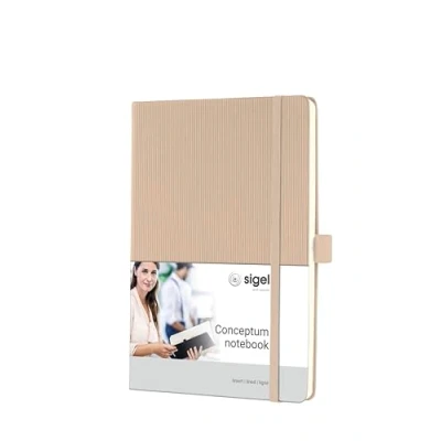 Imagen de SIGEL CO651 Cuaderno premium a líneas, A5, tapa dura, beige Conceptum