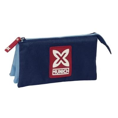 Imagen de Safta Munich Royal Portatodo Triple, Estuche Infantil, Niño, Ideal para Niños en Edad Escolar, Cómodo y Versátil, Calidad Resistencia, 22x3x12 cm, Color Azul
