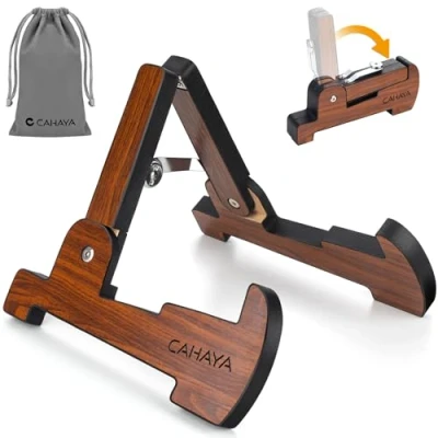 Imagen de CAHAYA Soporte Plegable para Guitarra de Madera: A Frame Universal Acústica, Eléctrica y Bajo, CY00364 1