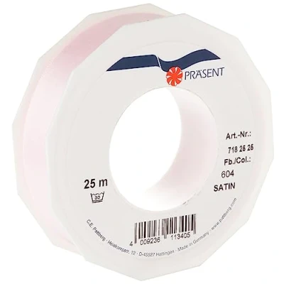 Imagen de Prasent C.E. Pattberg Rollo de Cinta Doble Cara Satinado (25 mm, 25 m, Color Rosa Claro