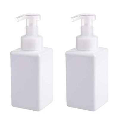 Imagen de UUJOLY Dispensador de jabón espumoso, Botella Bomba Recargable 450 ml para líquido, champú, Gel baño (2 Piezas) (Blanco)