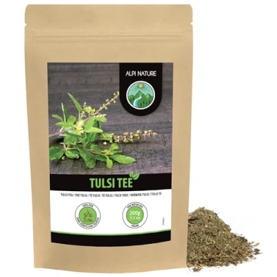 Imagen de té tulsi, tulsi seco, albahaca india, corte de 100% natural, sin aditivos (200 GR)