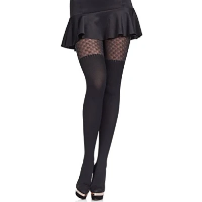 Imagen de Merry Style Medias con Estampado Lencería Sexy Panty Mujer MS 371 60 DEN (Negro, M (Tamaño del fabricante: 3))