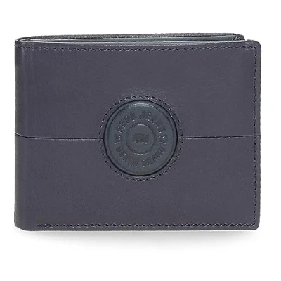 Imagen de Pepe Jeans Cracker Cartera Horizontal con Monedero Azul 11x8x1 cms Piel