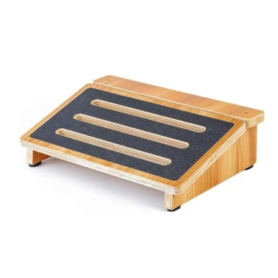 Imagen de reposapiés ergonómico StrongTek, debajo del escritorio, taburete antideslizante, 4&quot; de alto, capacidad 300 libras, ideal para la oficina y los juegos, mejora salud comodidad