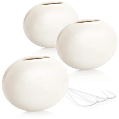 Imagen de com four® Humidificador de Aire cerámica 3X evaporador radiador para humidificar el la habitación calefacción en Forma Ovalada, Blanco (03 Piezas ovaladas)