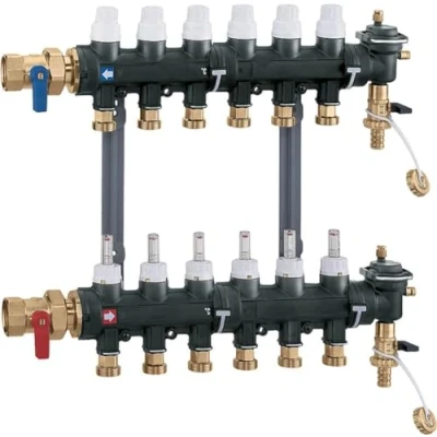 Imagen de 6716C1 Grupo colector en material compuesto premontado derivado. x 3 CALEFFI