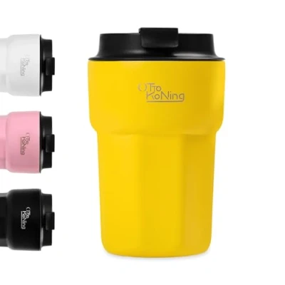 Imagen de Otto Koning Termo Cafe 350ml Taza de 100% a Prueba Fugas, Termica acero inox sin BPA, vaso para llevar, termico café, agua, té caliente y frio
