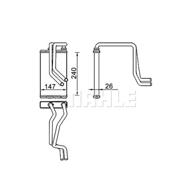 Imagen de MAHLE ORIGINAL AH 271 000S Radiador de Calefaccion MITSUBISHI: Outlander 2 SUV, ASX SUV