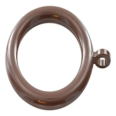 Imagen de Merriway BH04509 Anillo de Varilla plástico 25 mm ID x 33 OD con Ojo Fijo, marrón Oscuro, Set 24 Piezas