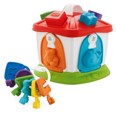 Imagen de Chicco Casita de los Animales 2 en 1, Cubo Actividades con Niveles Dificultad Creciente, Juego Educativo Llaves Coloridas y Formas Plástico Juguete para Bebés 1 4 Años