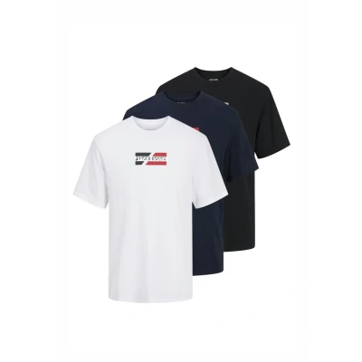 Imagen de Jack &amp; Jones CORP Kurzarm 3ER PACK Camiseta estampada, Hombre, Talla: Small, Blau