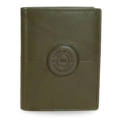 Imagen de Pepe Jeans Cracker Cartera Vertical con Monedero Verde 8,5x10,5x1 cms Piel