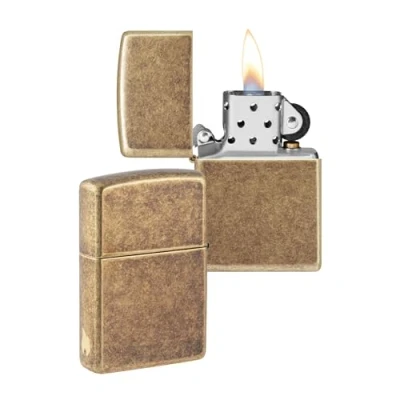 Imagen de Zippo Diseño con Llama de Antique Brass Laser Engrave Mechero, rellenable, en una Caja Regalo halta Calidad