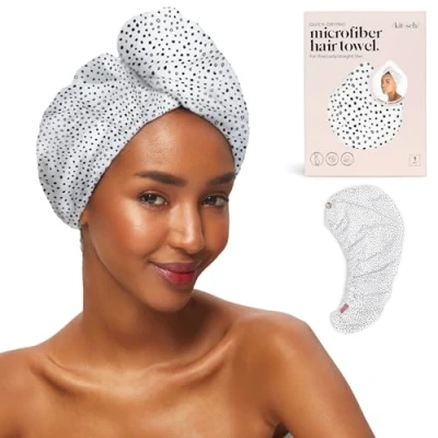 Imagen de Kitsch Toalla de Microfibra para el Cabello, envolturas Cabello Rizado Secado rápido Mujeres Mojado, Toallas
