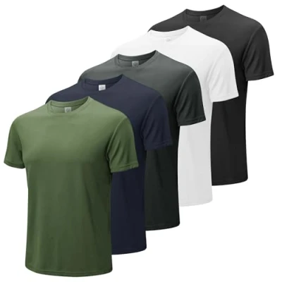 Imagen de MEETWEE Camiseta de Manga Corta para Hombre, Deportiva Verano Gimnasio Fitness Secado Rápido Transpirable Entrenamiento Funcional