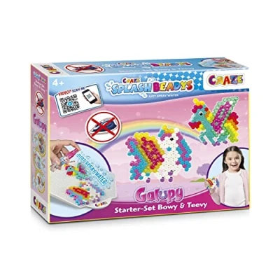 Imagen de Craze Splash Beadys Galupy Kit Manualidades niñas, Perlas de Agua Colores con Forma Unicornios, hazlo tu Mismo, Cuentas sin Plancha, 20630