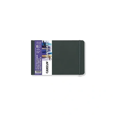 Imagen de CANSON Graduate Book, Cuaderno de dibujo, Grano fino, 200gsm, Sketchbook tapa dura, 21,6x14cm, Blanco, 72 hojas